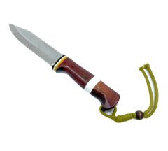 Paslanmaz Çelik Bushcraft Av Bıçağı + Deri Kılıf