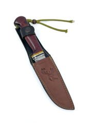 Paslanmaz Çelik Bushcraft Av Bıçağı + Deri Kılıf