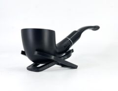 Dapper Bent Dublin Briar (Gül Kökü) 9 mm Filtreli El Yapımı Pipo - Siyah 1739