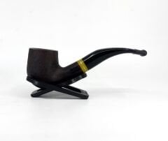 Dapper Bent Apple Briar (Gül Kökü) 9 mm Filtreli El Yapımı Pipo - Koyu Kahverengi 1744
