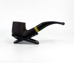 Dapper Bent Apple Briar (Gül Kökü) 9 mm Filtreli El Yapımı Pipo - Koyu Kahverengi 1744
