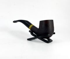 Dapper Bent Apple Briar (Gül Kökü) 9 mm Filtreli El Yapımı Pipo - Koyu Kahverengi 1744