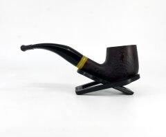 Dapper Bent Apple Briar (Gül Kökü) 9 mm Filtreli El Yapımı Pipo - Koyu Kahverengi 1744
