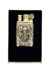 Chief Retro Gold Üç İskelet Kabartmalı Metal Çakmak - Koleksiyonluk Seri