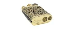 Chief Retro Gold Üç İskelet Kabartmalı Metal Çakmak - Koleksiyonluk Seri