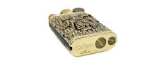 Chief Retro Gold Üç İskelet Kabartmalı Metal Çakmak - Koleksiyonluk Seri