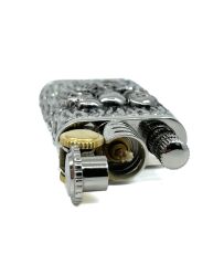 Chief Retro Silver Üç İskelet Kabartmalı Metal Çakmak - Koleksiyonluk Seri