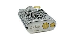 Chief Retro Silver Üç İskelet Kabartmalı Metal Çakmak - Koleksiyonluk Seri