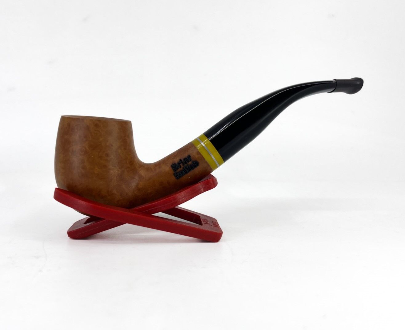 Dapper Bent Apple Briar (Gül Kökü) 9 mm Filtreli El Yapımı Pipo - Kahverengi 1748