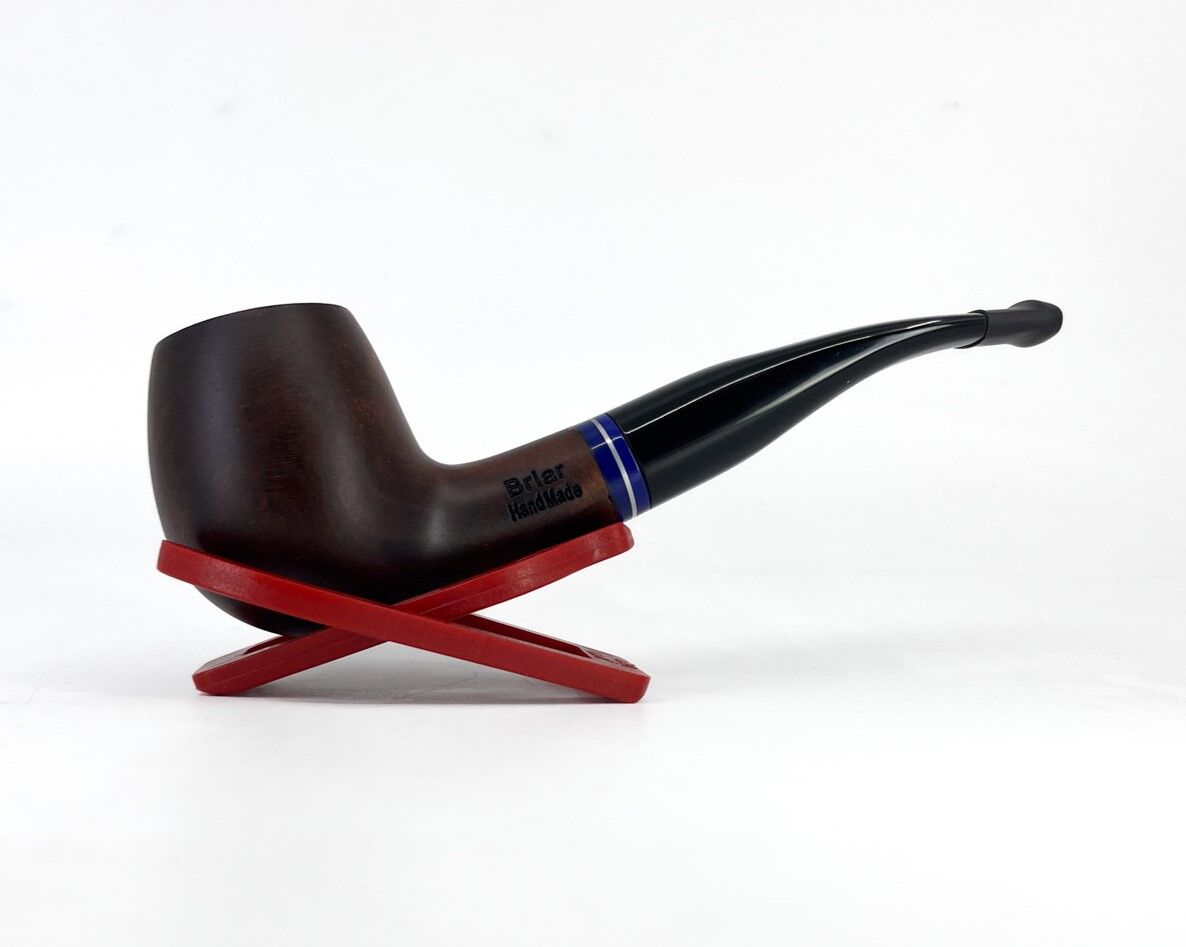 Dapper Half Bent Apple Briar (Gül Kökü) 9 mm Filtreli El Yapımı Pipo - Kahverengi 1736
