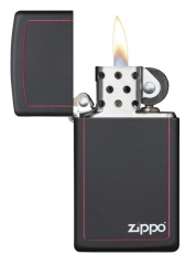 Zippo Slim Red Border Black Çakmak