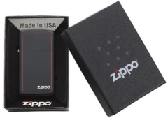 Zippo Slim Red Border Black Çakmak
