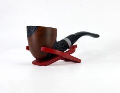 Dapper Bent Apple Briar (Gül Kökü) 9 mm Filtreli El Yapımı Pipo - Kahverengi 1746