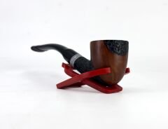 Dapper Bent Apple Briar (Gül Kökü) 9 mm Filtreli El Yapımı Pipo - Kahverengi 1746
