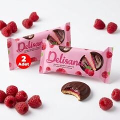 Delisana Çikolata Kaplamalı Ahududu Aromalı Jöle Dolgulu Kek 135gr (2 ADET)