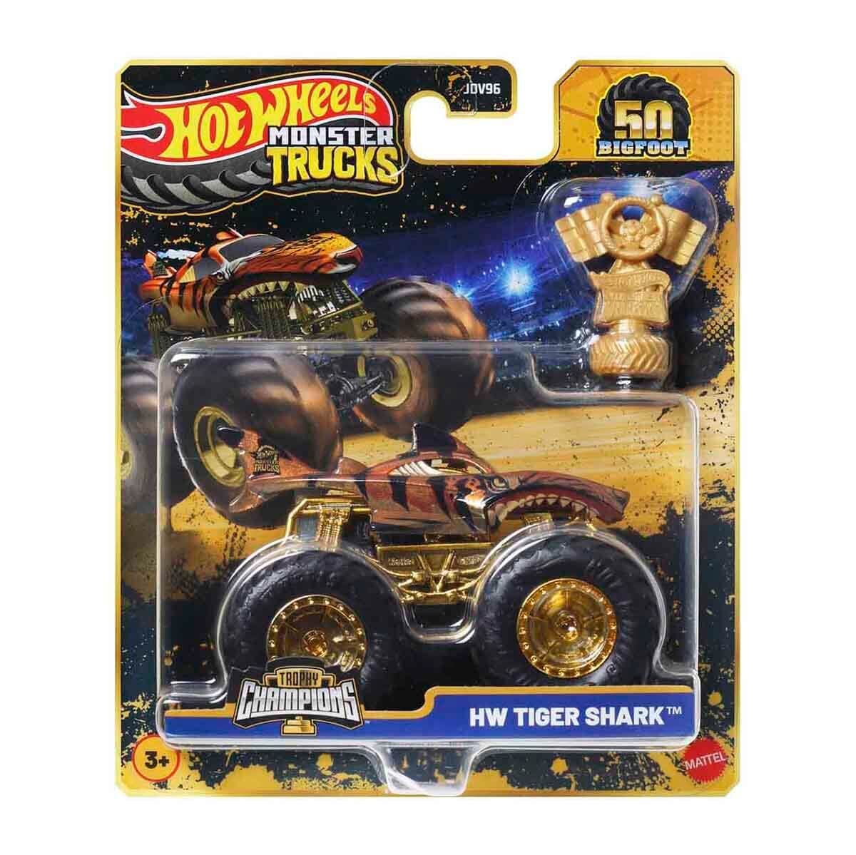 Hot Wheels Monster Trucks Canavar Kamyon Arabalar Trophy Şampiyonları - Hw Tiger Shark