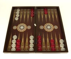 Deluxe Sedefli Tavla Büyük Boy