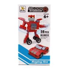 Arabaya Dönüşen Robot Blok Oyuncak Bricks - Block Warrior Racing Fire