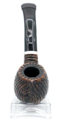 Dapper El Oyması 9mm Filtreli Pipo (Beyaz Bilezik)