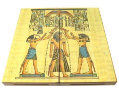 Yenigün Antik Mısır Papirus Resimli Tavla - Büyük Boy