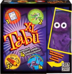 Hasbro Tabu XL Kutu Oyunu, 4 Farklı Oyun Alternatifi, Klasik Oyunun Yanı Sıra Çizerek, Tabu Kuklasıyla Anlatarak ve En Fazla 15 Kelime Kullanarak Tabu Oynayın