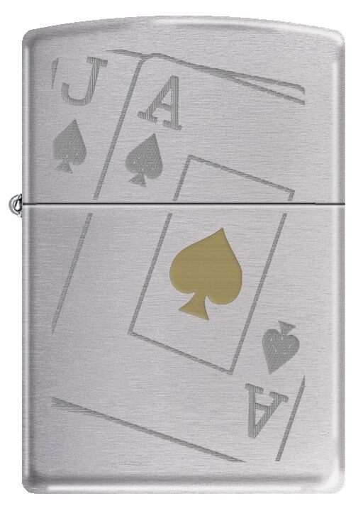 Zippo Brushed Spades Black Jack Dizayn Çakmak