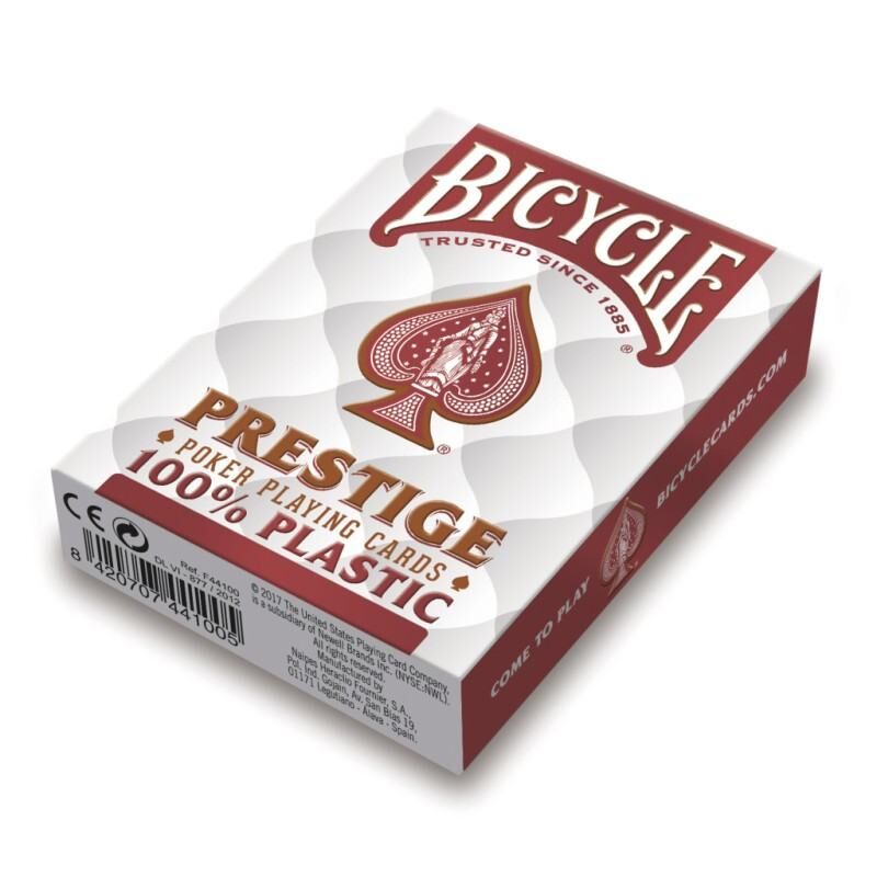 Bicycle Prestige Rider Back 100% Plastik Jumbo Index Oyun İskambil Kartı - Kırmızı