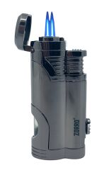 Zorro Çift Torch Pürmüz Puro Çakmağı - Gunmetal