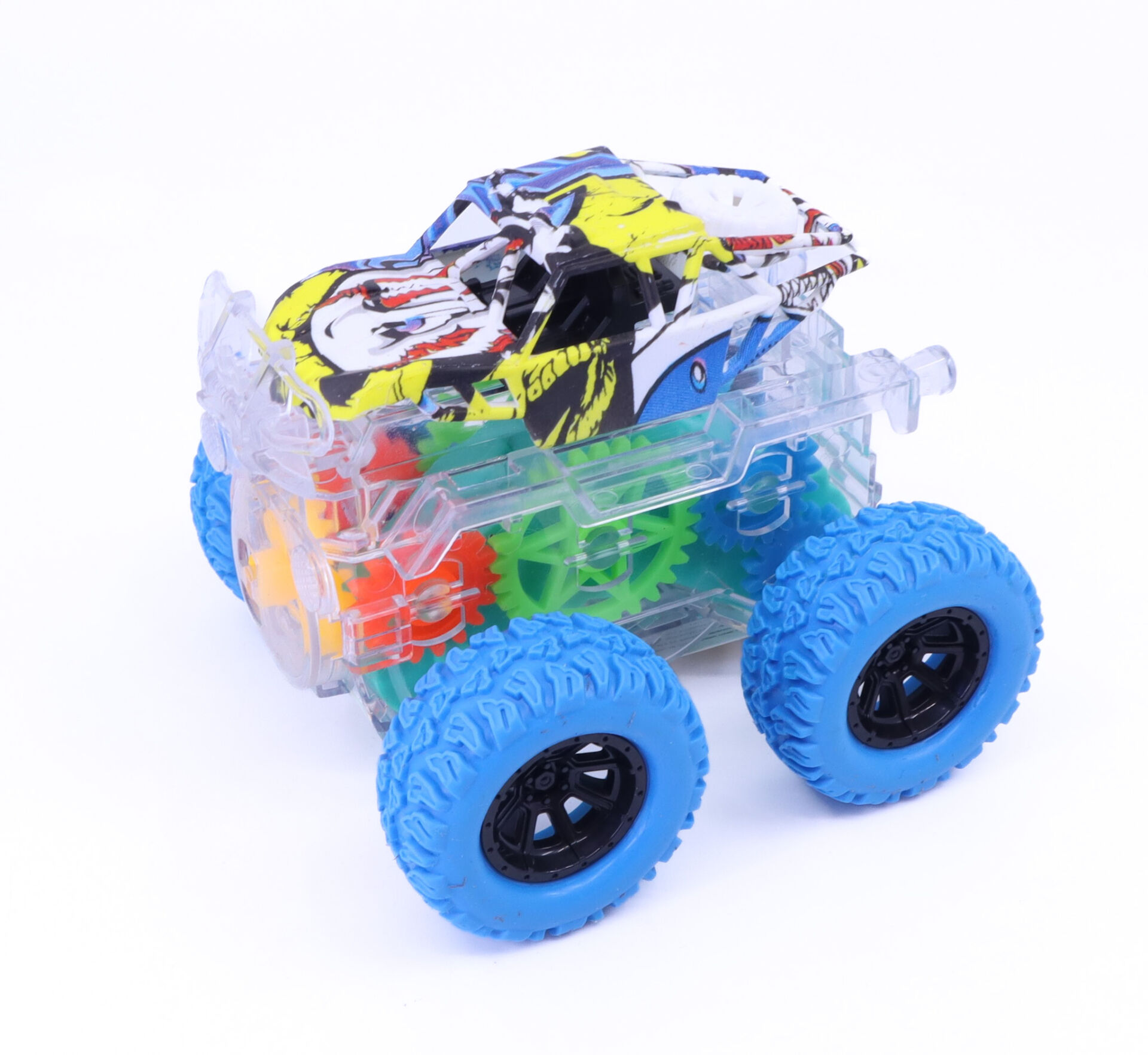 Takla Atan Işıklı Gear Chariot Stunt Car - Mavi