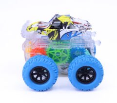 Takla Atan Işıklı Gear Chariot Stunt Car - Mavi