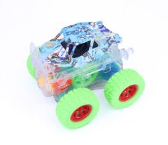 Takla Atan Işıklı Gear Chariot Stunt Car - Yeşil