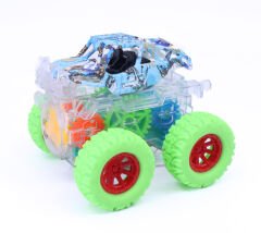 Takla Atan Işıklı Gear Chariot Stunt Car - Yeşil