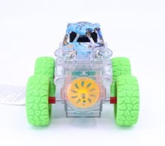 Takla Atan Işıklı Gear Chariot Stunt Car - Yeşil