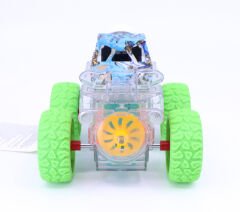 Takla Atan Işıklı Gear Chariot Stunt Car - Yeşil