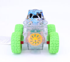 Takla Atan Işıklı Gear Chariot Stunt Car - Yeşil