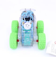 Takla Atan Işıklı Gear Chariot Stunt Car - Yeşil