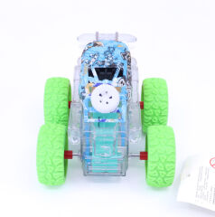 Takla Atan Işıklı Gear Chariot Stunt Car - Yeşil