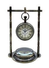 Victoria London 1876 Pusulalı Masa Saati – Antika Görünümlü Dekoratif Saat