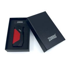 Zorro Çift Torch Pürmüz Puro Çakmağı - Siyah/Kırmızı
