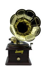 Nostaljik Gramofon Müzik Kutusu ve Takı Kutusu - Retro Tasarım Dekoratif Obje - Rhythm Phone