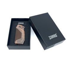 Zorro Çift Torch Pürmüz Puro Çakmağı - Kahverengi