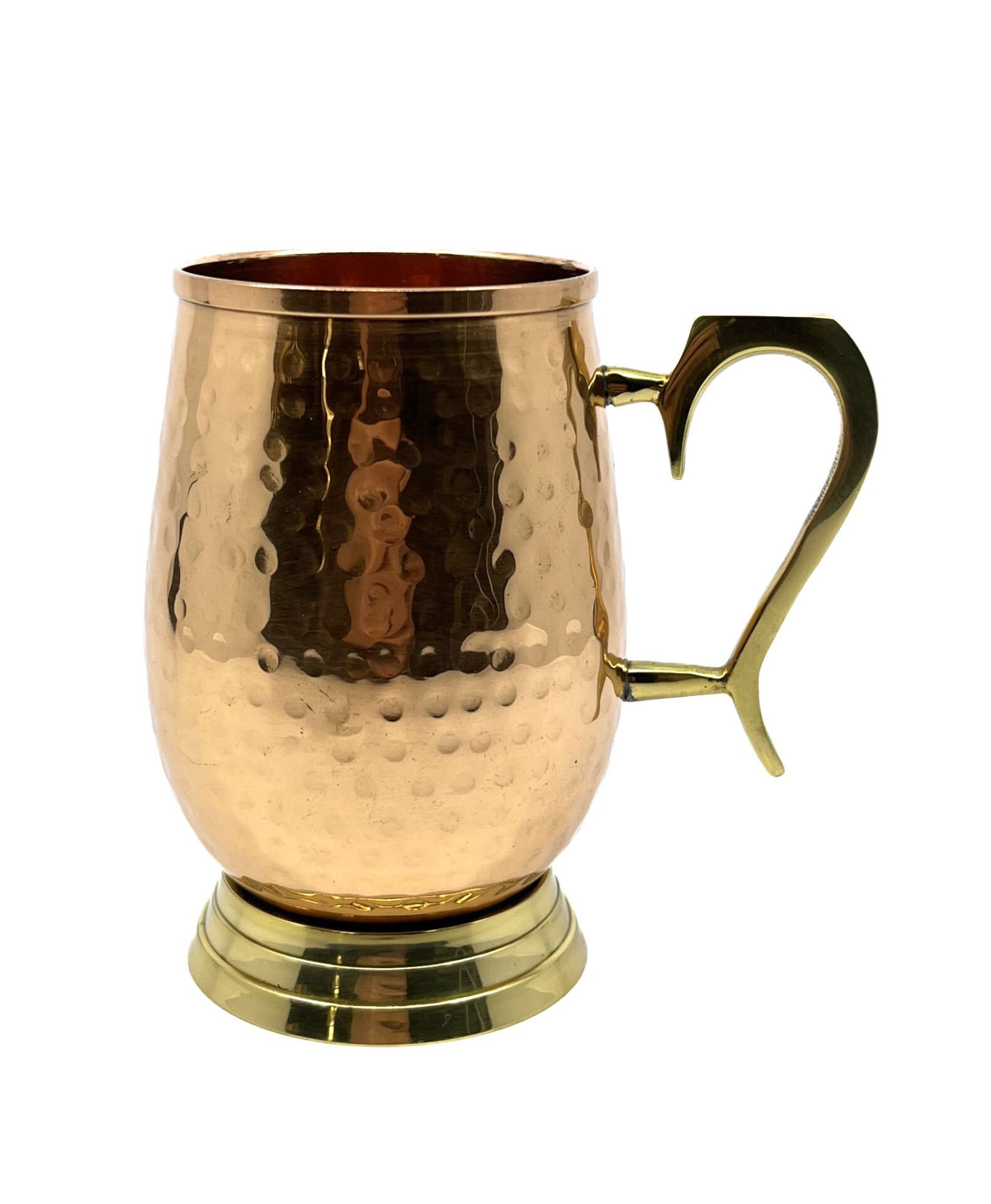 Otantik Dövme Metal Kupa - Gold Pirinç Kulplu Dekoratif Uzun Sunum Bardağı