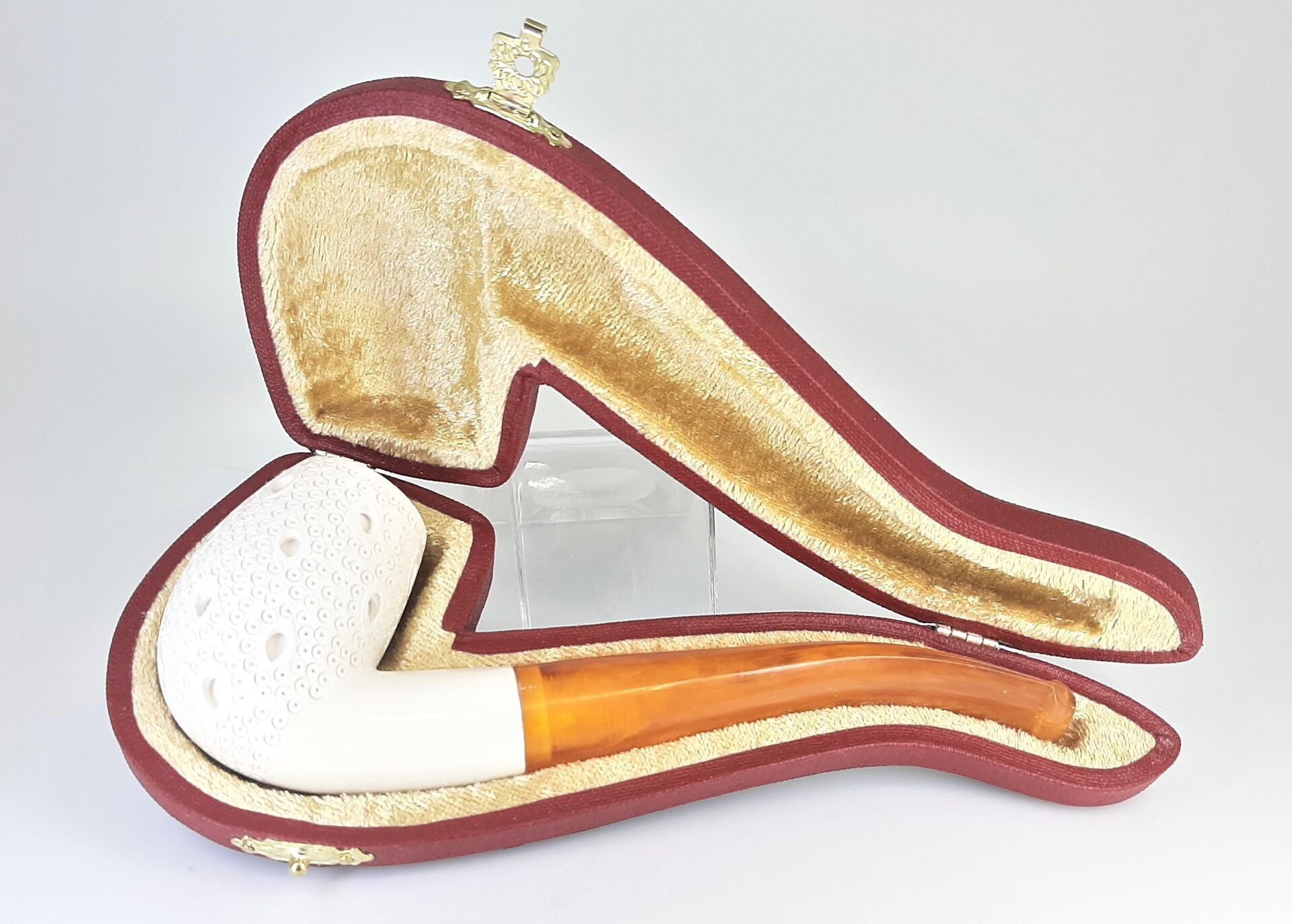 LULEPIPOMRT4 Lületaşı Pipo / Doğal Lületaşı El Yapımı Özel Kutulu