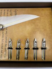 Tüylü Divit Kalem ve Mühür Seti