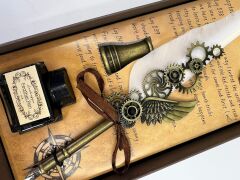 Tüylü Divit Kalem ve Mühür Seti