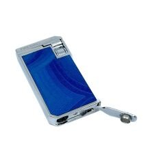 Firebird Parlak Krom Çift Torch Puro Çakmağı - Mavi