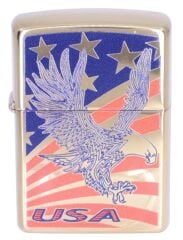 Zippo American Eagle And Flag Dizayn Çakmak
