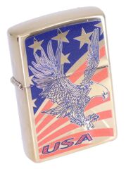 Zippo American Eagle And Flag Dizayn Çakmak