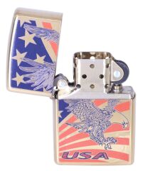 Zippo American Eagle And Flag Dizayn Çakmak