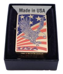 Zippo American Eagle And Flag Dizayn Çakmak